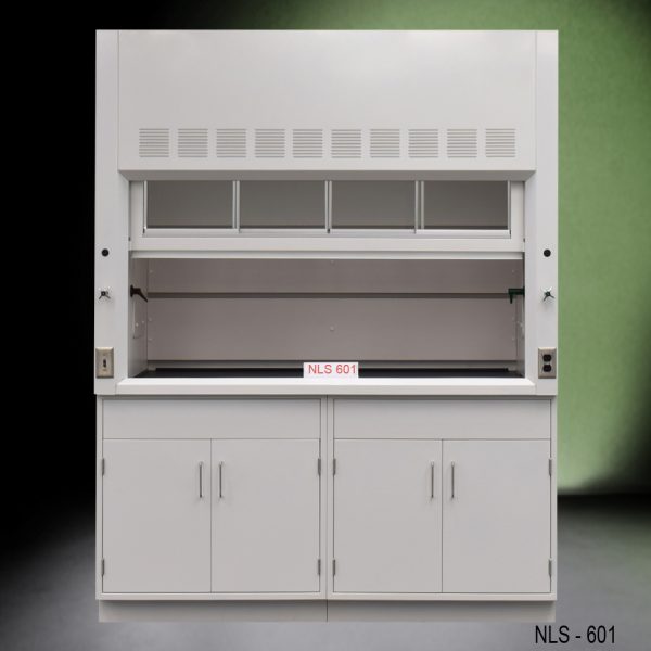 6' Fisher American Fume Hood w/ General Storage Cabinets
