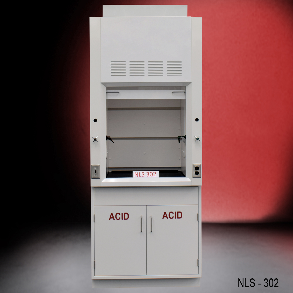 3′ Fisher American Fume Hood w/ ACID Storage Cabinet