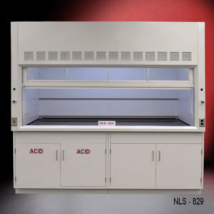 8' x 4' Fisher American Fume Hood w/ ACID & General Storage Cabinets