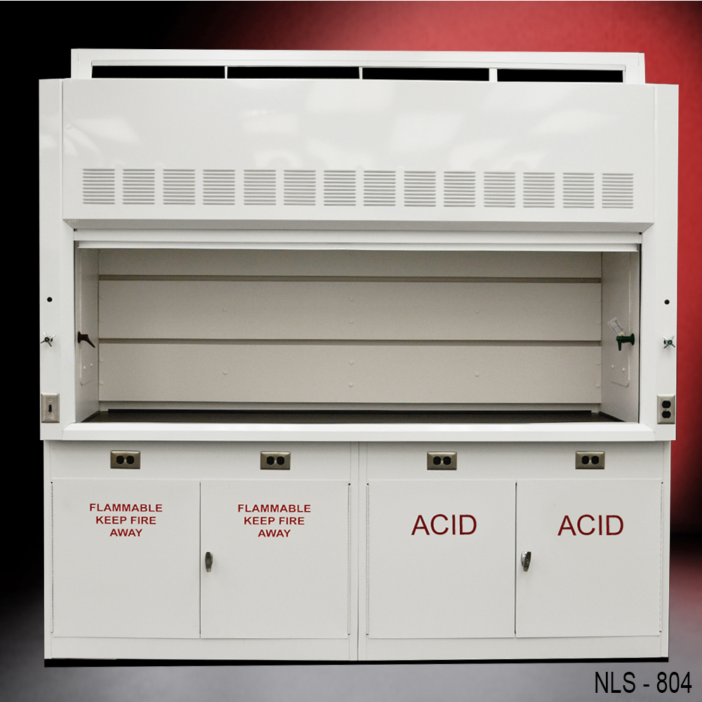 8' Fisher American Fume Hood w/ Flammable & ACID Storage