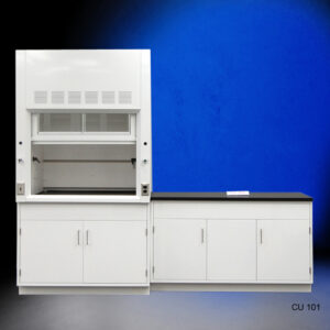 4′ Fisher American Fume Hood w/ General Storage & 5′ Laboratory Cabinet Group (CU-101)