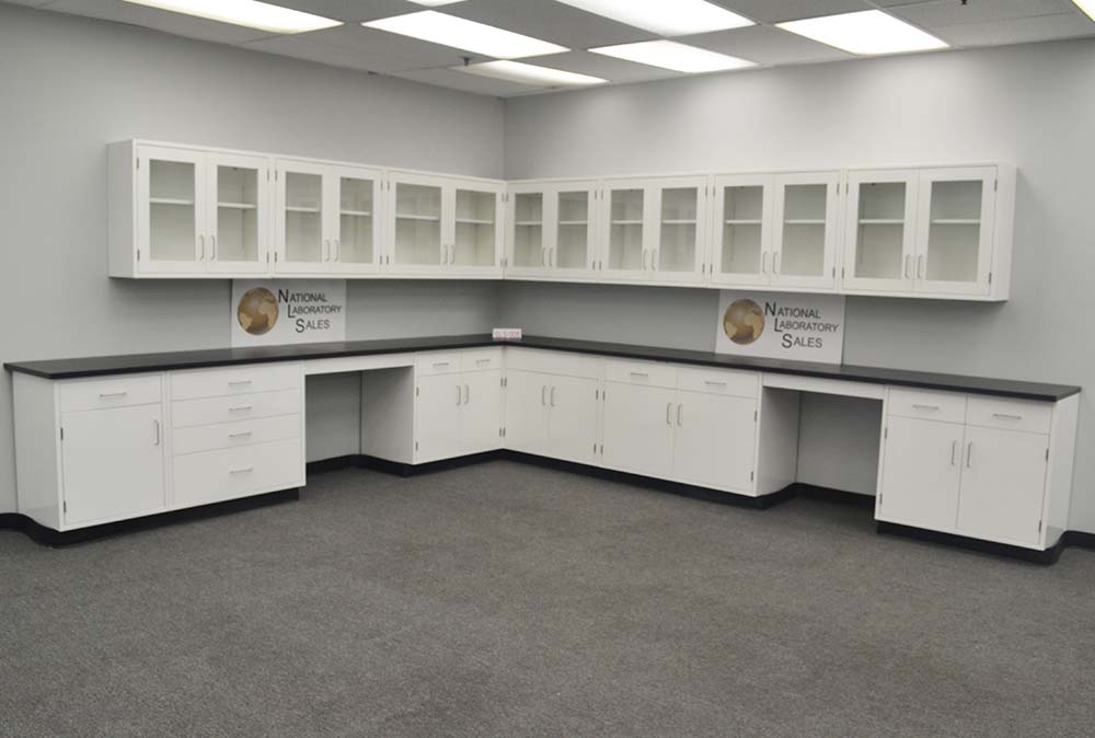 13’ x 15’ Fisher American L-Shaped Laboratory Cabinets w/ 11’ x 13 ...