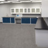18 ft x 20 ft blue laboratory cabinets with 14 ft x19 ft wall units.