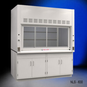 6ft x 4ft Fisher American Fume Hood w/ General Storage Cabinets.