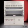 Front view of 6' x 4' Fisher American Fume Hood w/ Flammable & General Storage Cabinets