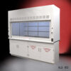 Angled view of 8 foot Fisher American Fume Hood with Flammable & General Storage Cabinets (NLS-803)