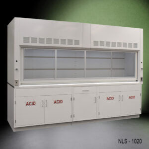 10-foot x 48-inch Fisher American Fume Hood with Acid Storage Cabinets (NLS-1020)