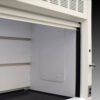 Close up view of 10' x 48" Fisher American Fume Hood w/ Acid & Flammable Storage Cabinets (NLS-1021)