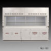 10 ft x 48 in Fisher American Fume Hood w/ Acid & Flammable Storage Cabinets (NLS-1021)