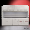 Front view of 10' x 48" Fisher American Fume Hood w/ General & Flammable Storage Cabinets (NLS-1022)