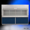 10 foot by 48 inch Fisher American Fume Hood w/ Blue General Storage Cabinets