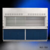 10' x 48" Fisher American Fume Hood w/ Blue General Storage Cabinets (NLS-1024).