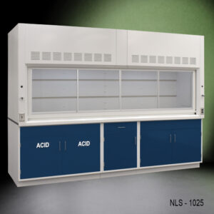 10 foot x 48 inch Fisher American Fume Hood with Blue General & Acid Storage Cabinets (NLS-1025)