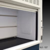 Inside view of 10' x 48" Fisher American Fume Hood with Blue Acid & Flammable Storage Cabinets