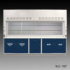 10' x 48" Fisher American Fume Hood with Blue Acid & Flammable Storage Cabinets.