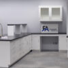 10’ x 11’ x 6’ “L” Cabinet Group Including 10’ x 4’ Peninsula (Island), Wall Cabinet and 3’ Fume Hood with Flammable Storage Cabinet