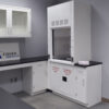 10’ x 11’ x 6’ “L” Cabinet Group Including 10’ x 4’ Peninsula (Island), Wall Cabinet and 3’ Fume Hood with Flammable Storage Cabinet