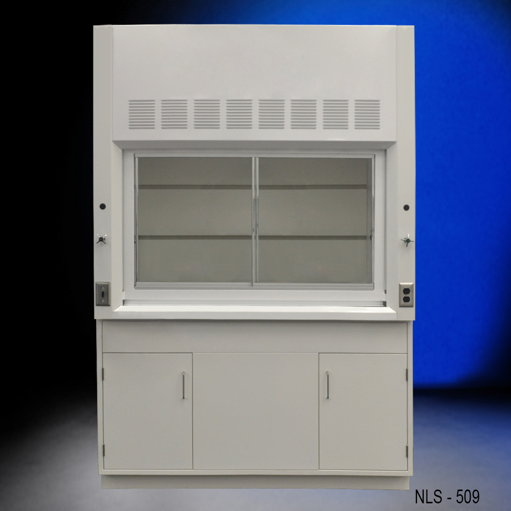 5' x 4' Fisher American Fume Hood w/ General Storage Cabinet