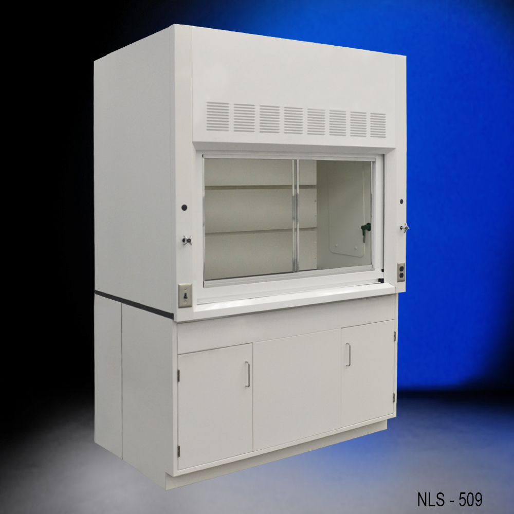 5' x 4' Fisher American Fume Hood w/ General Storage Cabinet