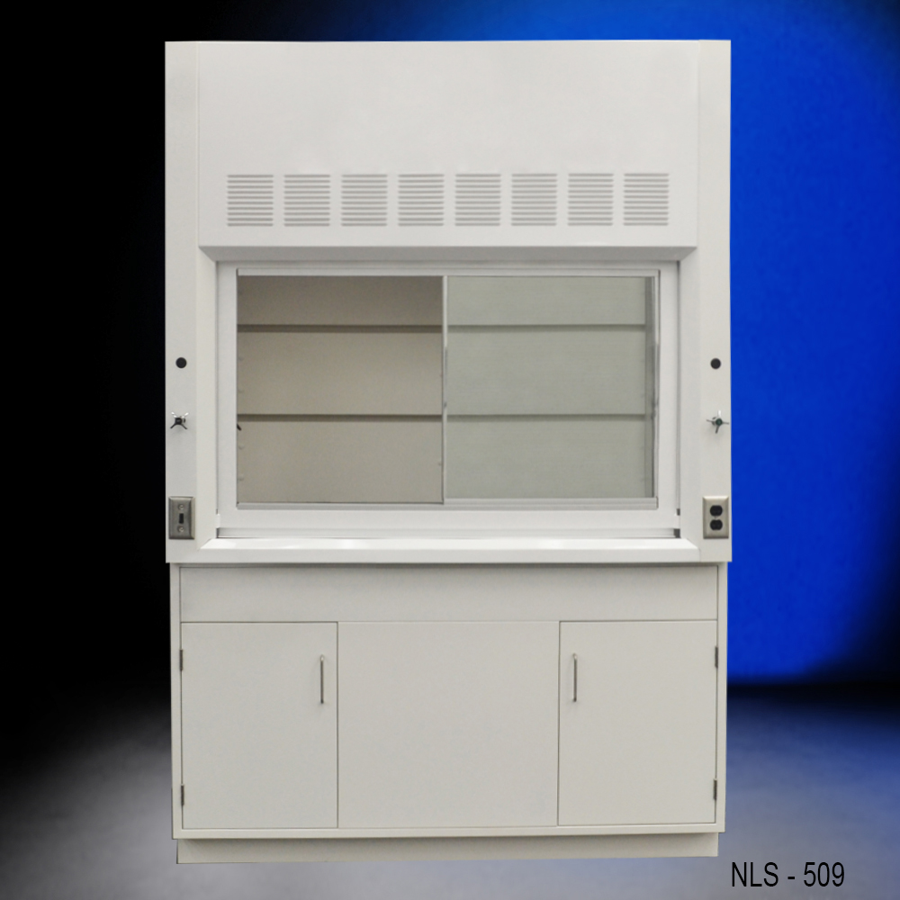 5' x 4' Fisher American Fume Hood w/ General Storage Cabinet