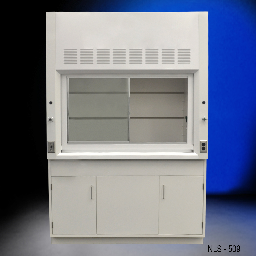 5' x 4' Fisher American Fume Hood w/ General Storage Cabinet