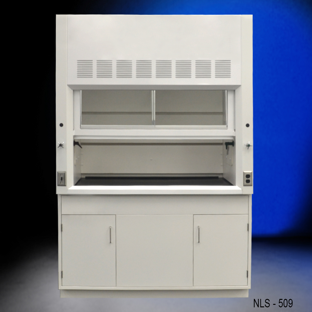 5' x 4' Fisher American Fume Hood w/ General Storage Cabinet