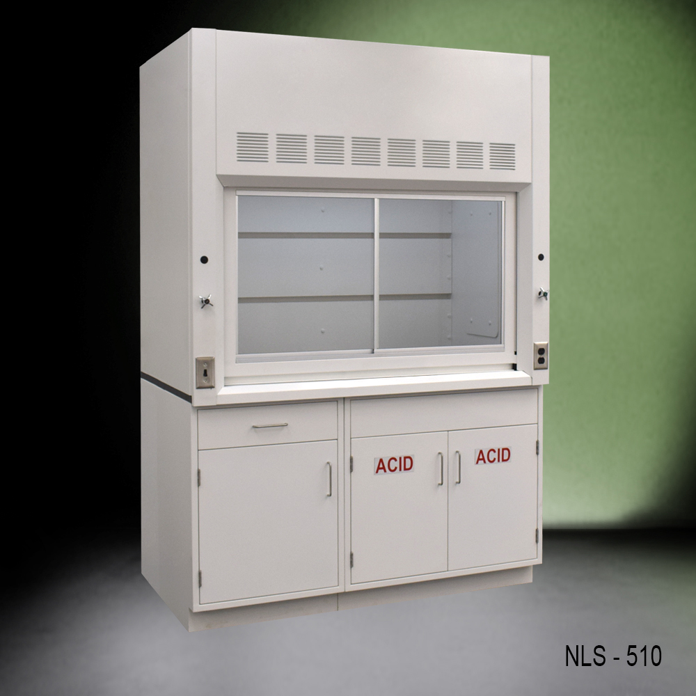 5' x 4' Fisher American Fume Hood w/ ACID Storage Cabinet