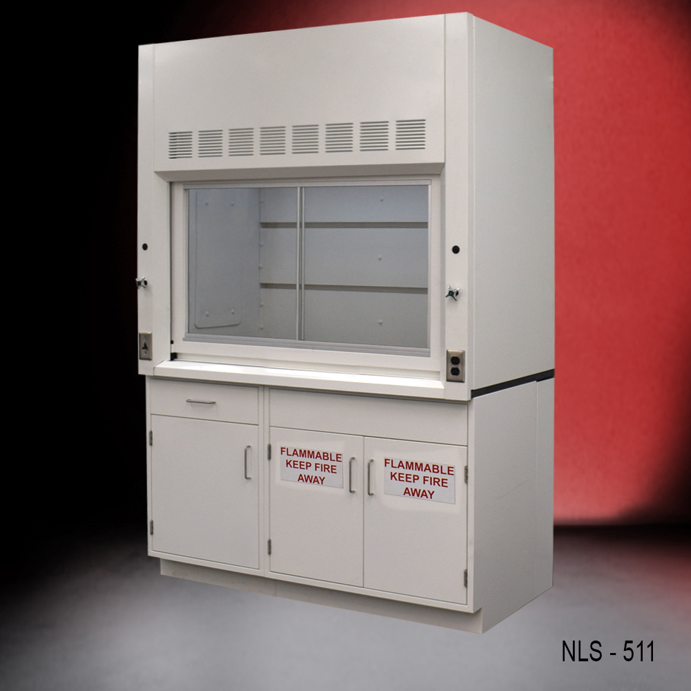 5' x 4' Fisher American Fume Hood w/ Flammable Storage Cabinet