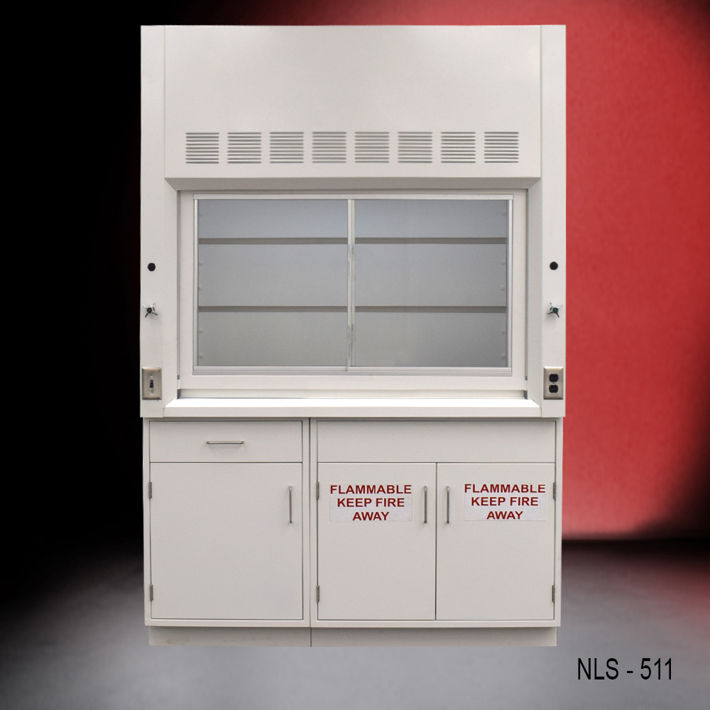 5' x 4' Fisher American Fume Hood w/ Flammable Storage Cabinet
