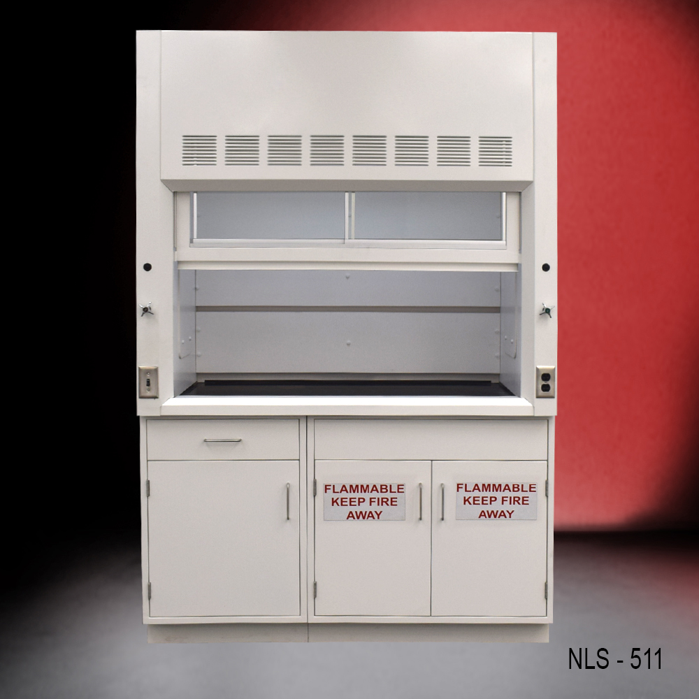 5' x 4' Fisher American Fume Hood w/ Flammable Storage Cabinet